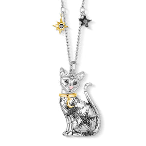 Magic Cat Pendant Necklace, Link Chain Jewelry for Women