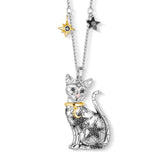 Magic Cat Pendant Necklace, Link Chain Jewelry for Women