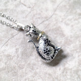 Magic Cat Pendant Necklace 925 Sterling Silver Gift For Women
