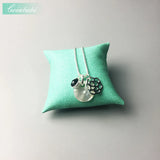 Sterling Silver Pendant Necklace with Mother of Pearl and Crystal