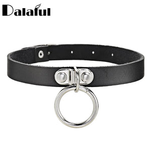Sexy Collar Restraints Choker Neck Punk Gothic PU Leather Necklace