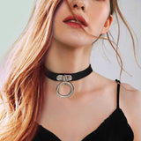Sexy Collar Restraints Choker Neck Punk Gothic PU Leather Necklace