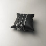 Winged Heart Crystal Pendant Necklace 925 Sterling Silver