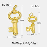 Key Pattern Copper 24K Plated Chain Necklace For Party