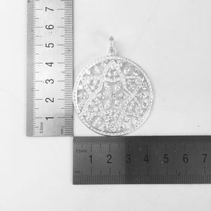 925 Sterling Silver Pendant Disc Ornament Gift
