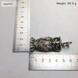 Owl Pendant Queen of Night 925 Silver Zirconia Jewelry