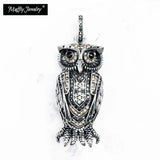 Owl Pendant Queen of Night 925 Silver Zirconia Jewelry