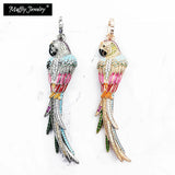 Parrot Colourful Zircon 925 Silver Necklace Women Jewelry