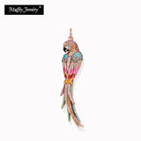 Parrot Colourful Zircon 925 Silver Necklace Women Jewelry