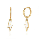 925 Silver Lightning Diamond Hoop Earrings for Women