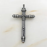 925 Sterling Silver Pharaoh Scarab Skull Cross Pendant Necklace Jewelry