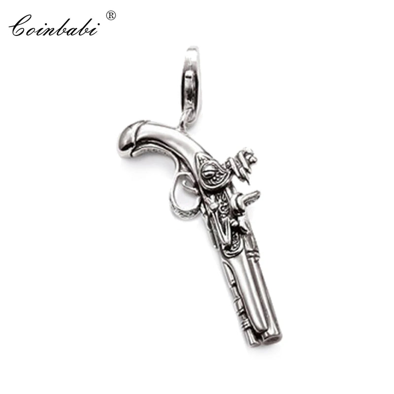 Pirate Gun Punk 925 Sterling Silver Pendant For Men Women