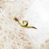 Snake Pendant 925 Sterling Silver Golden Zirconia Jewelry