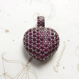 Red CZ Heart Pendant Romantic Jewelry Europe Style Gift For Woman
