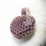 Red CZ Heart Pendant Romantic Jewelry Europe Style Gift For Woman