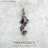 925 Sterling Silver Red Koi Fish Pendant Necklace