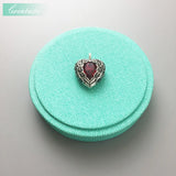Red Winged Heart 925 Silver Zirconia Pendant For Women Gift Europe Key Chains
