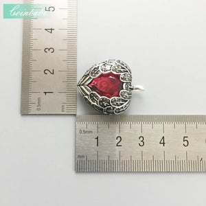 Red Winged Heart 925 Silver Zirconia Pendant For Women Gift Europe Key Chains