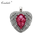 Red Winged Heart 925 Silver Zirconia Pendant For Women Gift Europe Key Chains