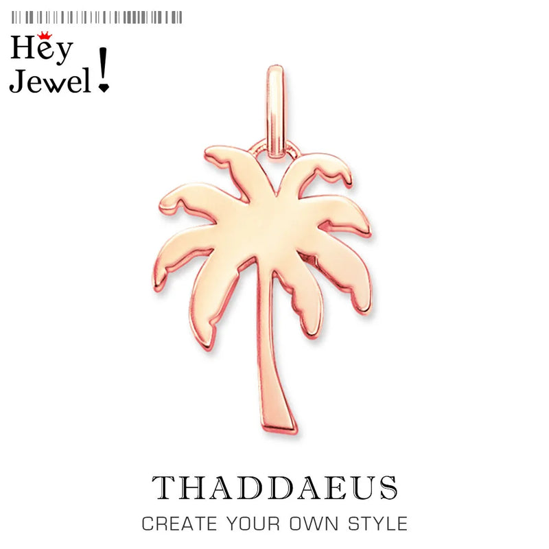Rose Gold Coconut Tree Pendant Necklace