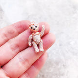 Rose Teddy Bear Pendant, 925 Sterling Silver Fine Jewelry Gift For Woman