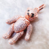 Rose Teddy Bear Pendant, 925 Sterling Silver Fine Jewelry Gift For Woman