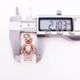 Rose Teddy Bear Pendant, 925 Sterling Silver Fine Jewelry Gift For Woman