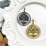 Rotating Tree Pendant in 925 Silver with Colorful Stones