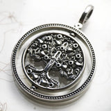 925 Silver Tree of Life Pendant Rotating Necklace