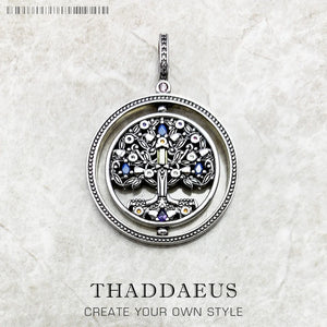 925 Silver Tree of Life Pendant Rotating Necklace