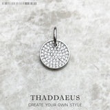 Pave Summer 925 Silver Round Disc Ornament Europe Gift