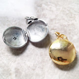 925 Silver Pendant Round Medaillon With Star Locket Gift