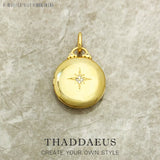 925 Silver Pendant Round Medaillon With Star Locket Gift