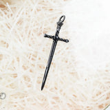 Royal Sword Zircon Stone 925 Silver Necklace Fine Jewelry
