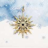 Royalty Star Pendant Golden in 925 Silver with Colorful Zirconia