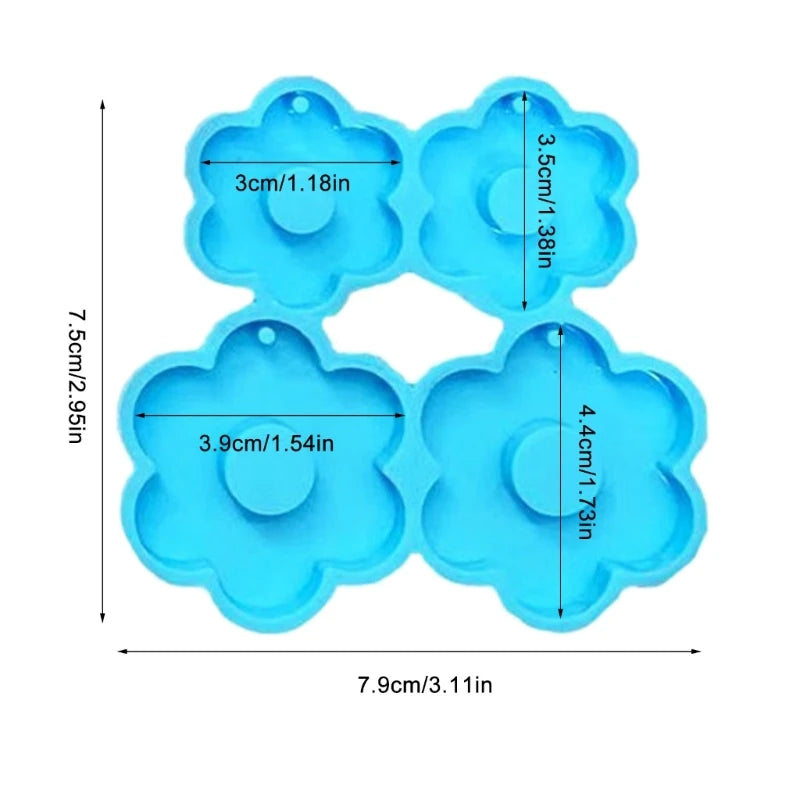 Silicone Flower Earring Mold for DIY Jewelry Making