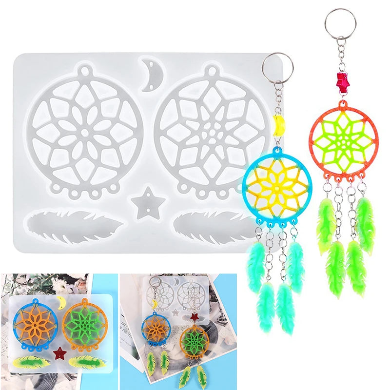 Silicone Mould Keychain Epoxy Resin Molds Jewelry Casting Crafts