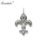 Skull Bourbon Fleur-De-Lis Pendant 925 Sterling Silver Gift For Men & Women