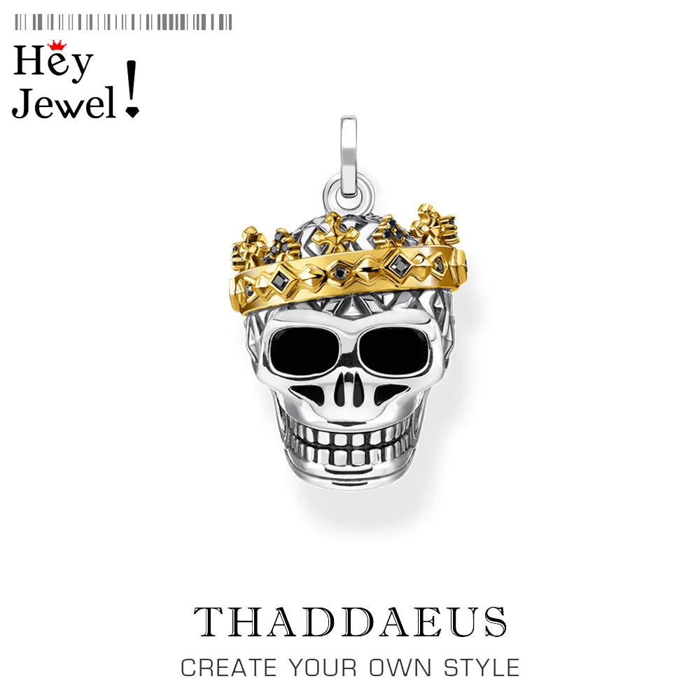Skull Crown Pendant Necklace - Vintage European Jewelry