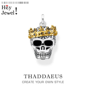 Skull Crown Pendant Necklace - Vintage European Jewelry