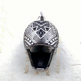Skull Pendant Maori Ethnic Punk Jewelry 925 Sterling Silver