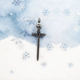 Skull Sword Pendant Necklace 925 Sterling Silver Europe Jewelry Gift