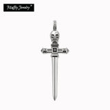 Skull Sword Pendant Necklace 925 Sterling Silver Europe Jewelry Gift