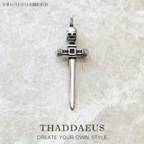 Skull Sword Pendant 925 Sterling Silver Warrior Gift