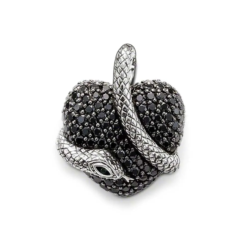 Vintage Pendant Snake Mask Winged Heart Flower Fans Jewelry