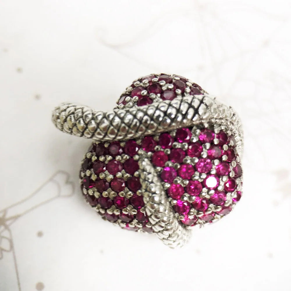 Snake Heart Love Jewelry 925 Sterling Silver Vintage Accessory Gift
