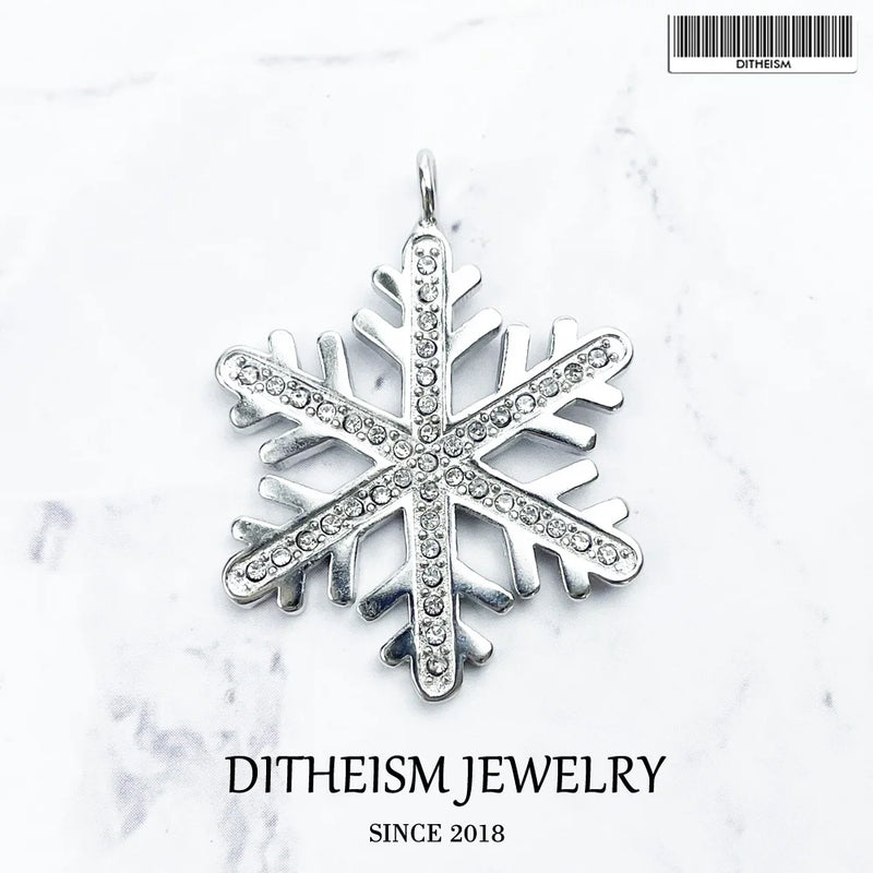 Snow Flake Pendant 925 Silver Zircon Stones Women Jewelry Romantic Gift