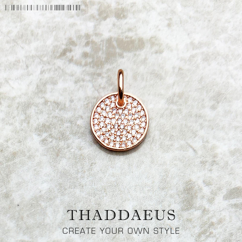 925 Sterling Silver Sparkling Circles Disc Pendant
