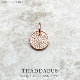 925 Sterling Silver Sparkling Circles Disc Pendant