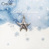 Sterling Silver Sparkling Starfish Pendant Necklace